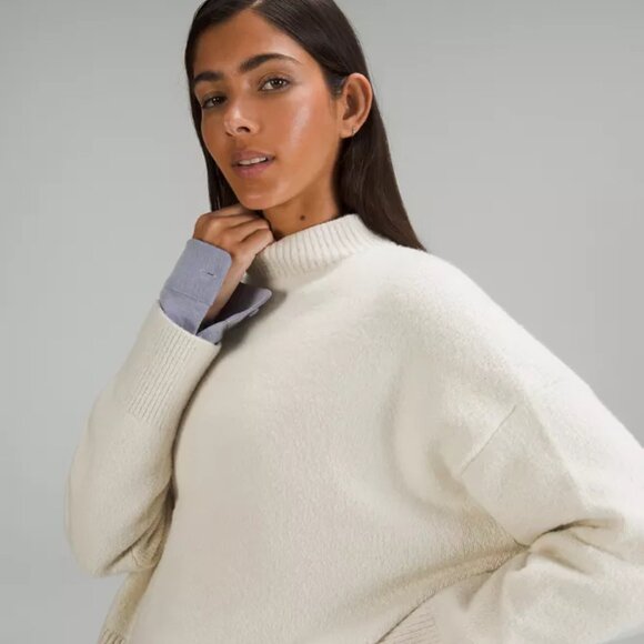 lululemon athletica Tops - Lululemon - Merino Wool-Blend Ribbed Turtleneck Sweater (Bone)
